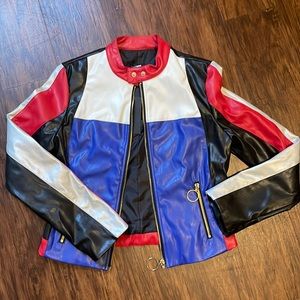 Not your average color block jacket from fashion nova
